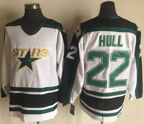 Stars #22 Brett Hull White CCM Throwback Stitched NHL Jersey